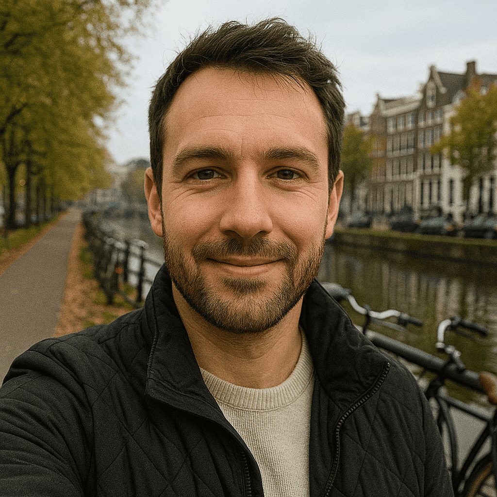 Edit photo background to amsterdam canal