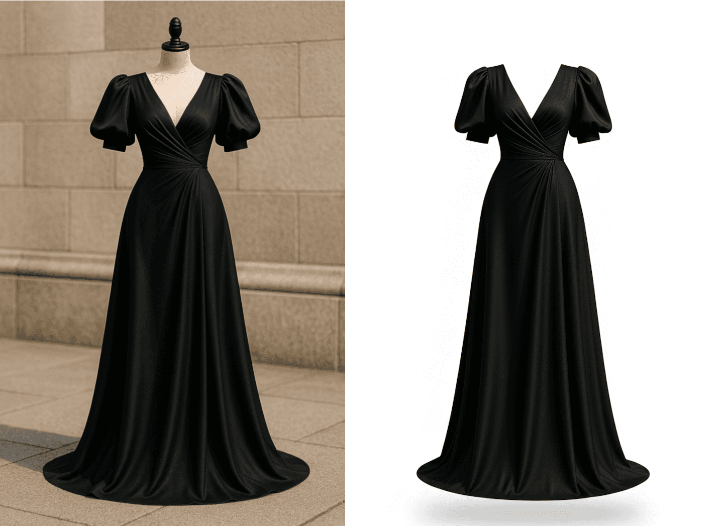 Removed background from dress with flat white layer