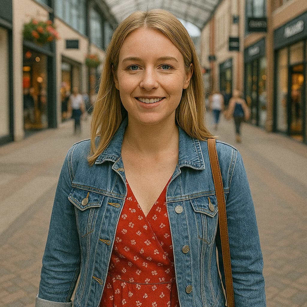 Close up of female medical intern shopping off work